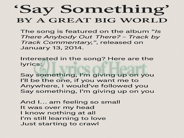 Lirik Lagu Say Something